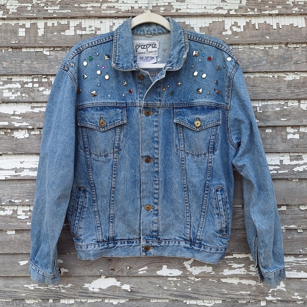 Vintage Pepe Jeans Embellished Denim Jacket Size Small
